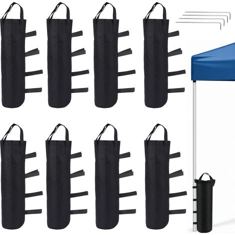 Sac de Lestage pour Tonnelle, Lot de 8 Sacs Robustes avec Pièces de Fixation, 800D pour Pied de Tonnelle, Tente et Auvent, pour Lestage en Extérieur (1/5)
