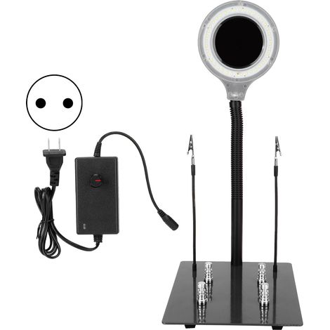 15-fache Vergrößerungslampe mit 40 LEDs, flexiblem Arm für Schmuck- und Uhrmacherarbeiten, 110–220 V Netzteil (1/5)