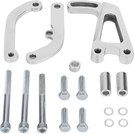 Direction Assistée, Support de Montage de Pompe de Direction Assistée en Alliage D'aluminium Poli Compatible avec SBC 262-400. (1/5)