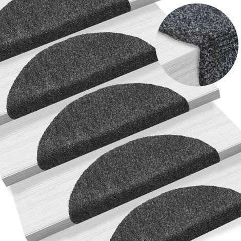 Gradini per Scale Autoadesivi 15 Pezzi 54 x 16 x 4 cm Grigio Scuro DEC023305