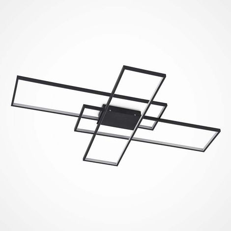 [GEBRAUCHT] B-Ware Lindby Deckenleuchte Tetson LED Lampe dimmbar schwarz 3200 Lumen 99x68cm Licht (1/2)