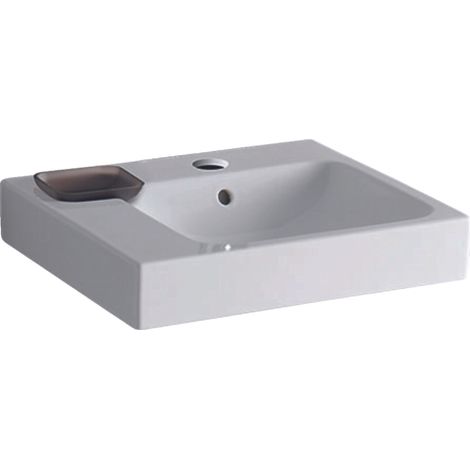 Lavabo da appoggio Keramag iCon con foro per rubinetto, 50x48,5 cm bianco, 124650 con vasca decorativa a sinistra, colorazione: Bianco, con KeraTect - 124650600 (1/2)