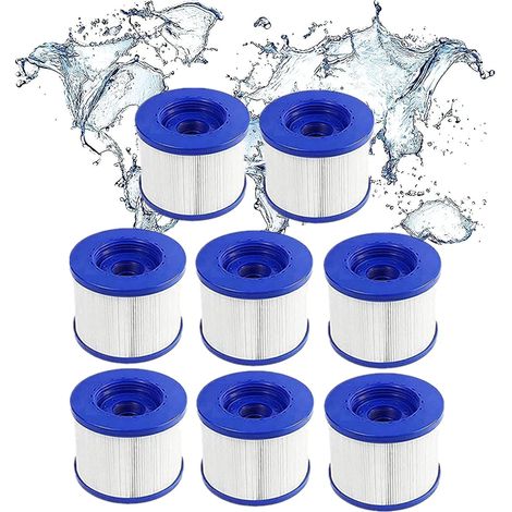 Paquete de 8 cartuchos de filtro de repuesto para bañera de hidromasaje/Spa inteligente con rosca de tornillo para Spa-N1407535/filtro para Mspa, para Kit de mantenimiento de filtro de piscina de Spa (1/5)