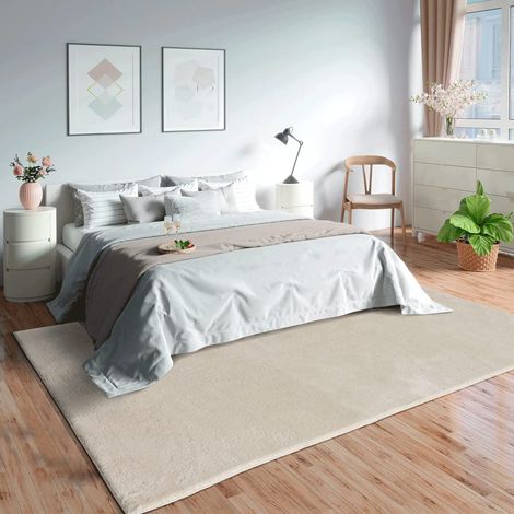 Mia's Teppiche Olivia Tappeto per Soggiorno, Pelo Corto (19 mm), Antiscivolo, Poliestere, Beige, 60 x 110 cm