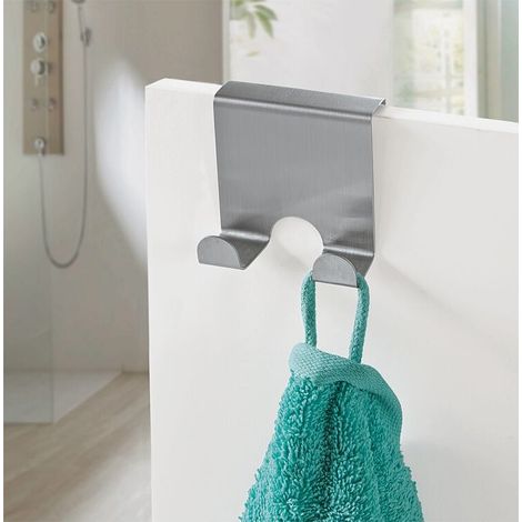 Crochet de porte double métal couleur blanc 125 x 107 mm