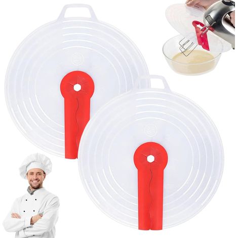 APEX Couvercle Silicone Bol Mélangeur, 2 pcs Couvercle pour fouet à œuf, Protection anti-éclaboussures pour batteur à main,31x34 cm (1/5)
