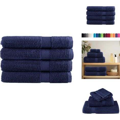 Premium-Saunatücher SOLUND 4 Stk Marineblau 80x200 cm 600 g/m² - Saunatücher - Handtücher - Badeset - Wellness - Baumwolle (1/5)