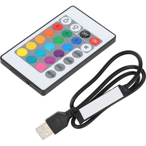 Qcwwy RGB-Lichtstreifen-Controller mit Fernbedienung für 5V-LED-Lichtstreifen, einfache Installation für Zuhause, Hotel, Party [USB-Material] (1/5)