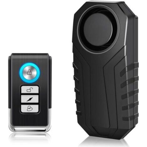 Alarme vélo avec télécommande, alarme sans fil ultra-puissante de 113 dB, alarme antivol pour trottinettes électriques et capteur de vibrations étanche IP65 sur la porte du coffre