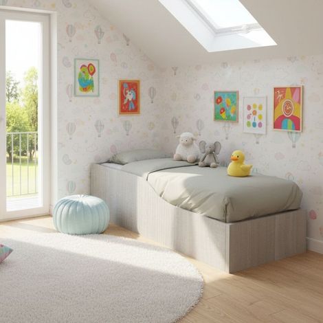 Letto Montessori singolo 80x190 Infante - Rovere rock