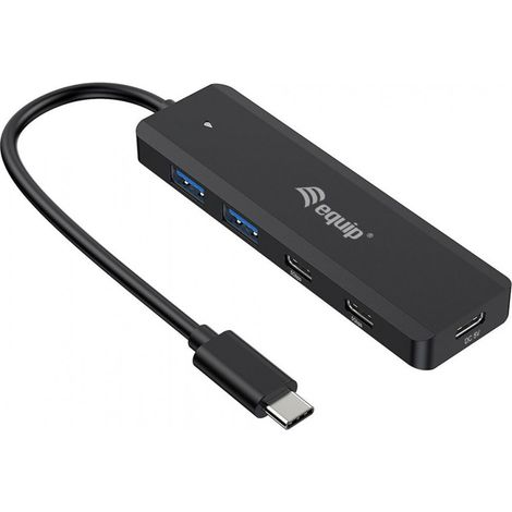 Equip USB-Hub 4-Port 3.2C- 2x USB-C,2x USB-A o.Netzteil sw