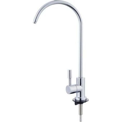 Robinet de cuisine, robinet de cuisine à bec haut pivotant à 360°, robinet de cuisine à poignée unique, robinet de cuisine à eau froide unique à connexion rapide en 2 minutes, évier de cuisine-TONCHEA (1/4)