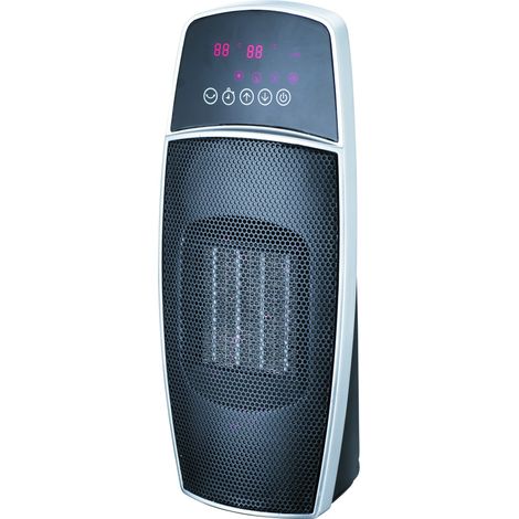 DOMAIR OVOID - Soufflant céramique - 1500 Watts - Thermostat electronique - Programmation digitalede la température - Gris/noir (1/3)