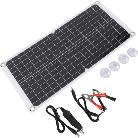 Kit de panneau solaire monocristallin flexible 17 W 18 V 0,94 A avec port USB pour camping, voiture, bateau et applications marines. (1/5)