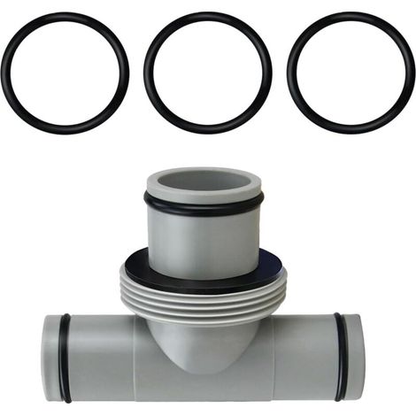Rallonge en T pour raccord de tuyau de 38 mm à 32 mm, adaptateur de piscine, pour Intex Bestway Coleman, rallonge de raccord de tuyau de piscine (pièce en T 1,25" vers 1,5") (1/5)