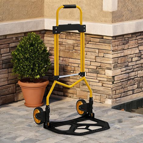 Chariot de transport pliable en acier jaune avec poignée giallo (1/5)