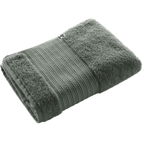 Drap de bain GARANCE 100% coton bio 600 g/m² 70x130 Vert Romarin (1/5)