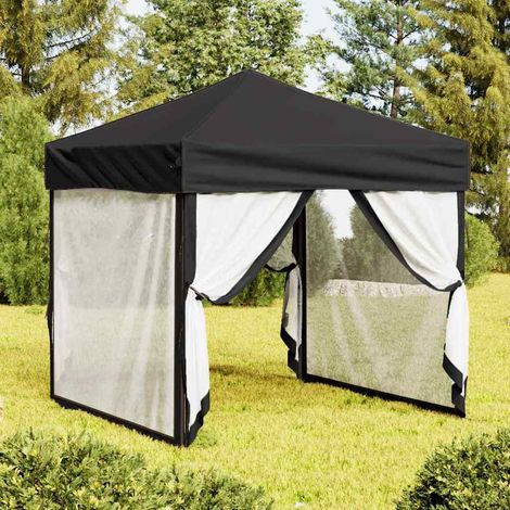vidaXL Carpa para fiestas plegable con paredes laterales negro 2x2 m (1/5)