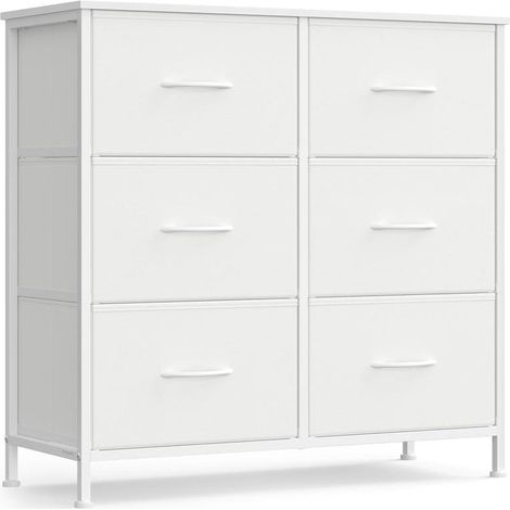 Commode de rangement 30 x 76,7 x 73,7 cm 9 tiroirs pratique moderne pour chambre entrée salon en MDF blanc (1/2)