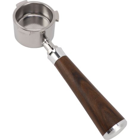 51-mm-Siebträger ohne Boden, dreifach gesteppter Edelstahlgriff mit Holzgriff, abnehmbar, leicht zu reinigen, Zubehör für DeLonghi Kaffeemaschinen (1/5)