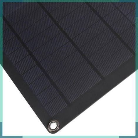 Panneau solaire pour camping-car (BLACK)Kit De Chargeur Solaire à Double Sortie 20W 5V 12V auto batterie Noir (1/5)