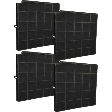 vhbw 4x Activated Carbon Filter compatible with Airforce F97B 90 FSEV4, F54 S4 LED 875364, F97 TSE, F54 S4 LED 875394, F97 90 Extractor Hood