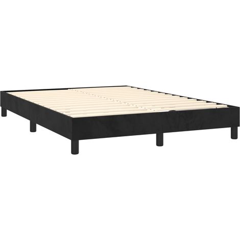 Rete a doghe su gambe giroletto 140x190 cm tessuto velluto nero TDL0207020