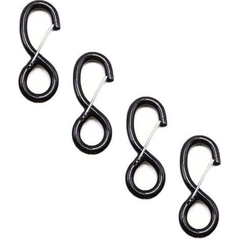 Lot de 4 crochets à cliquet robustes de rechange pour sangles d'arrimage à cliquet et sangles à cliquet, crochet en S avec verrou 38 mm x 1500 kg (1/4)