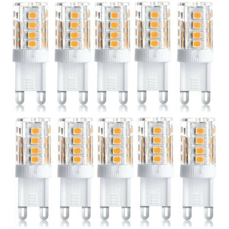 Lot de 10 Projecteur LED, lumière décorative LED, ampoule LED G9, 5 W blanc chaud blanc froid, ampoules LED à économie d'énergie, ampoule halogène de rechange, AC 230 V non dimmable (1/5)