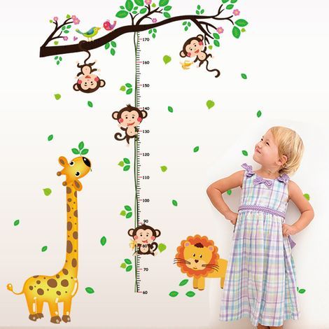 Autocollants muraux Singe des arbres - Tableau de mesure de la taille - Juin (1/5)