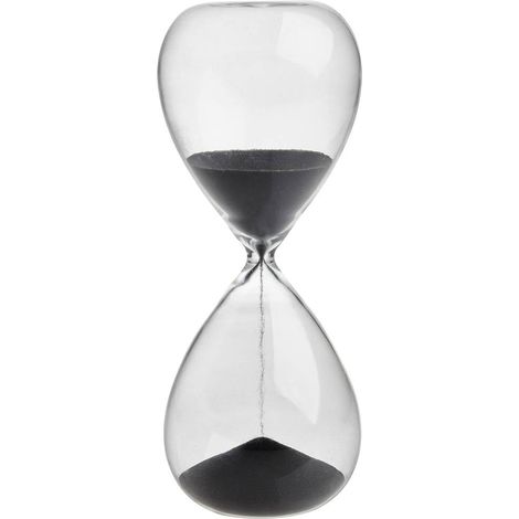 Sablier analogique 18.6009.10.90 15 Minutes avec Objet de Design et chronomètre en Verre, Anthracite