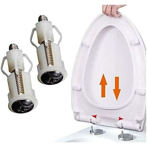 2 Pack Toilet Lid Expansion Screws, Toilet Seat Fixing Screws, Fixing Kit, Toilet Lid Replacement Parts - (1/5)
