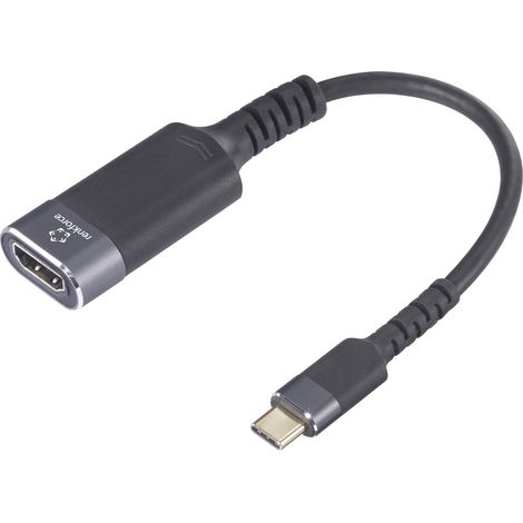 Renkforce RF-6798312 USB-C® / HDMI Câble adaptateur [1x - 1x HDMI femelle] gris-noir 4K UHD 0.20 m (1/5)