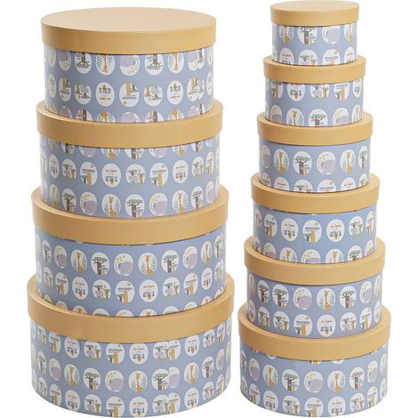 Boîte de rangement élégante bleue et jaune - Bleu azur avec touches de jaune