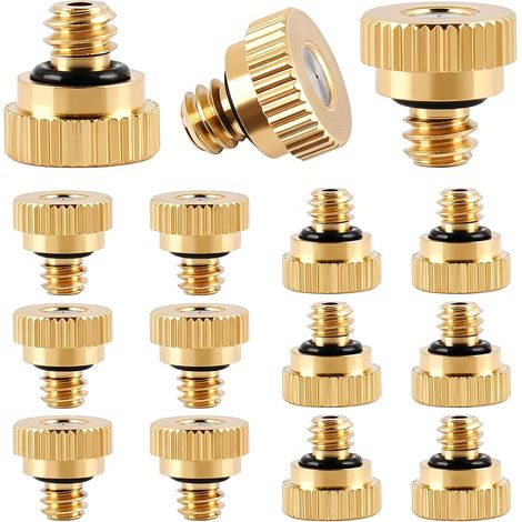 15pcs Brass Atomization Nozzle 0.3 mm Fine Mist Nozzle  Irrigation Sprinklers, Cooling System, Irrigation Garden, Terrace and Patio (1/5)