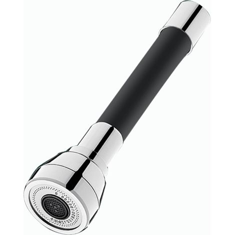 Rallonge de robinet universelle rotative à 360° avec mousseur intégré et douchette amovible pour robinet de cuisine, noire.