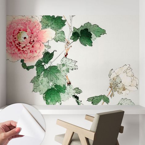 Papier peint autocollant décoratif à motifs pour salon chambre et bureau Tapete adhésif pour décoration Subtilité florale 104x70 cm (1/5)