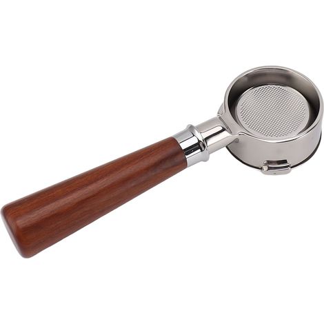 Portefiltre 58 mm sans fond, 3 oreilles, acier inoxydable, manche en bois de séquoia, pour machine à café Barsetto style A1, rouge (1/5)