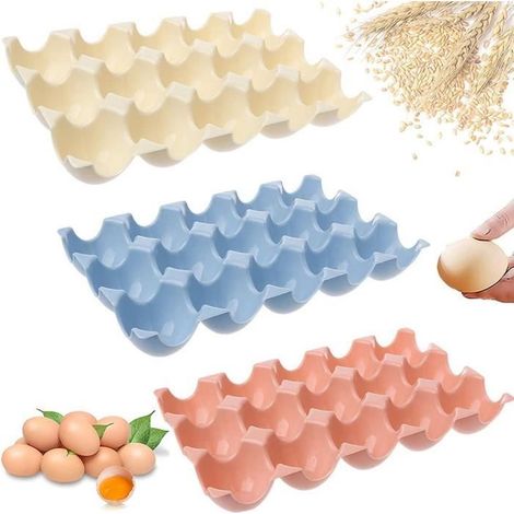 Boite a Oeufs en Plastique,3pcs Boite Rangement d'Oeufs,Contient 15 Œufs,Antidérapant Anti-chute Réfrigérateur Oeufs Conteneur (1/4)