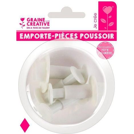 4 emporte-pièces à poussoir en plastique - Losange