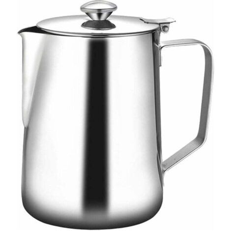 QORVA-Pot à Lait Moussant Tasse à Café en Acier Inoxydable de Grande CapaCôté Avec un Couvercle-1500ML-Fei Yu (1/4)