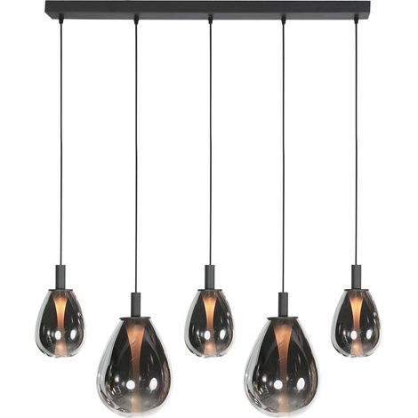 Steinhauer - lámpara colgante - Glimsy - negro - vidrio - gran