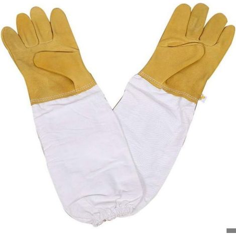 Gants Apiculture - Peau De Mouton - Manches Longues - Protection Contre Piqûres Abeilles - Taille Unique (1/4)