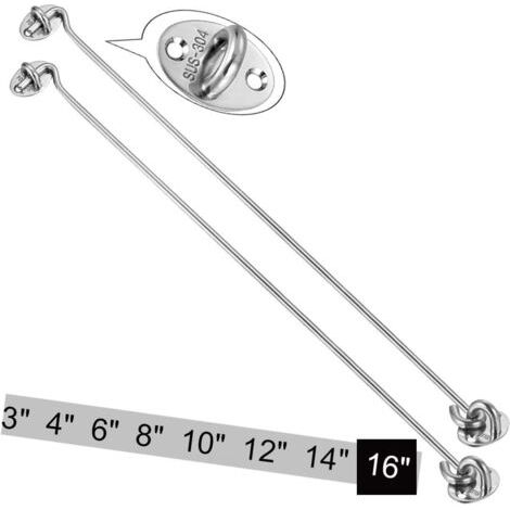 Crochet de cabine 【2 pièces】 Acier inoxydable SUS 304 œillet pour abri de jardin, porte de porte, support silencieux, diamètre 6 mm (1/5)