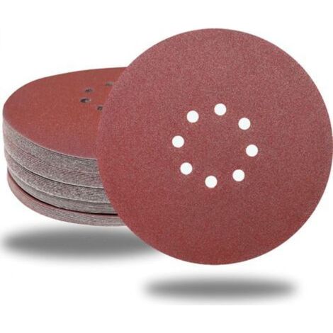 Pack of 30 abrasive discs with 8 holes, 22.5 cm, premium aluminum oxide sandpaper for drywall sander (120 Grit) (1/5)