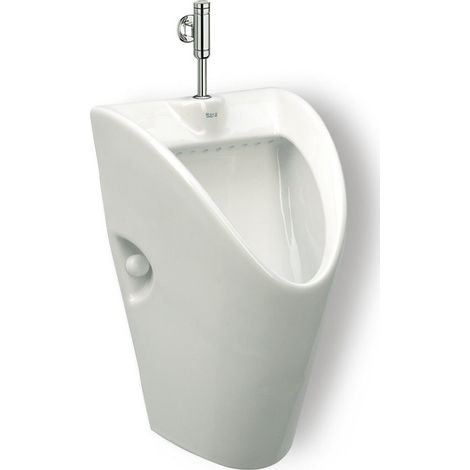 Roca – Urinoir en porcelaine avec arrivée d'eau par le haut – Dimensions 325x330x560mm – Pour espaces publics – Compatible avec robinet temporisé