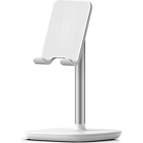 Support pour téléphone portable T5 - Réglable à 35°, base stable, compatible avec tous les smartphones - Blanc (1/4)