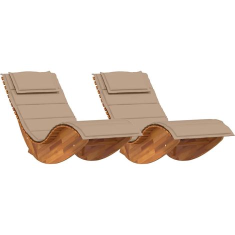 Maison Exclusive - Lettino da sole 2 pcs Marrone Legno di Acacia Massello
