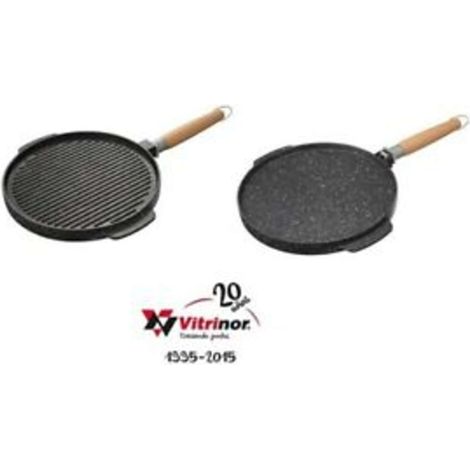 cottura vitrinor Piastra Pietra CM32 Anche per INDUZIONE, Metallo, Black, 32