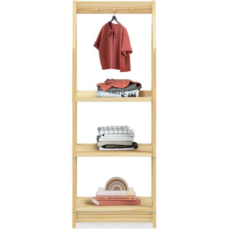 Étagère à vêtements enfant SALLY en pin massif - Coloris naturel (1/4)